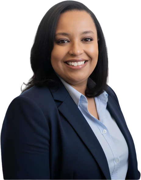 Heather Powell, smiling, wearing a navy blazer